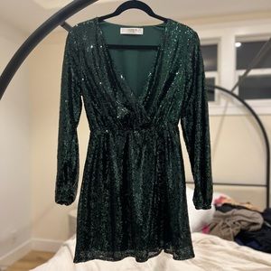 Green sparkle dress